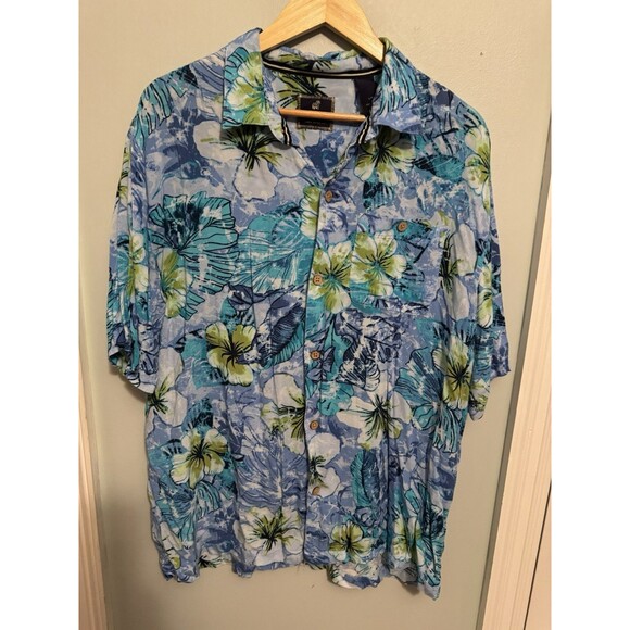 Carribean Joe Men's Casual Button-Up Shirt Size Large Tropical (W36) - Picture 1 of 10